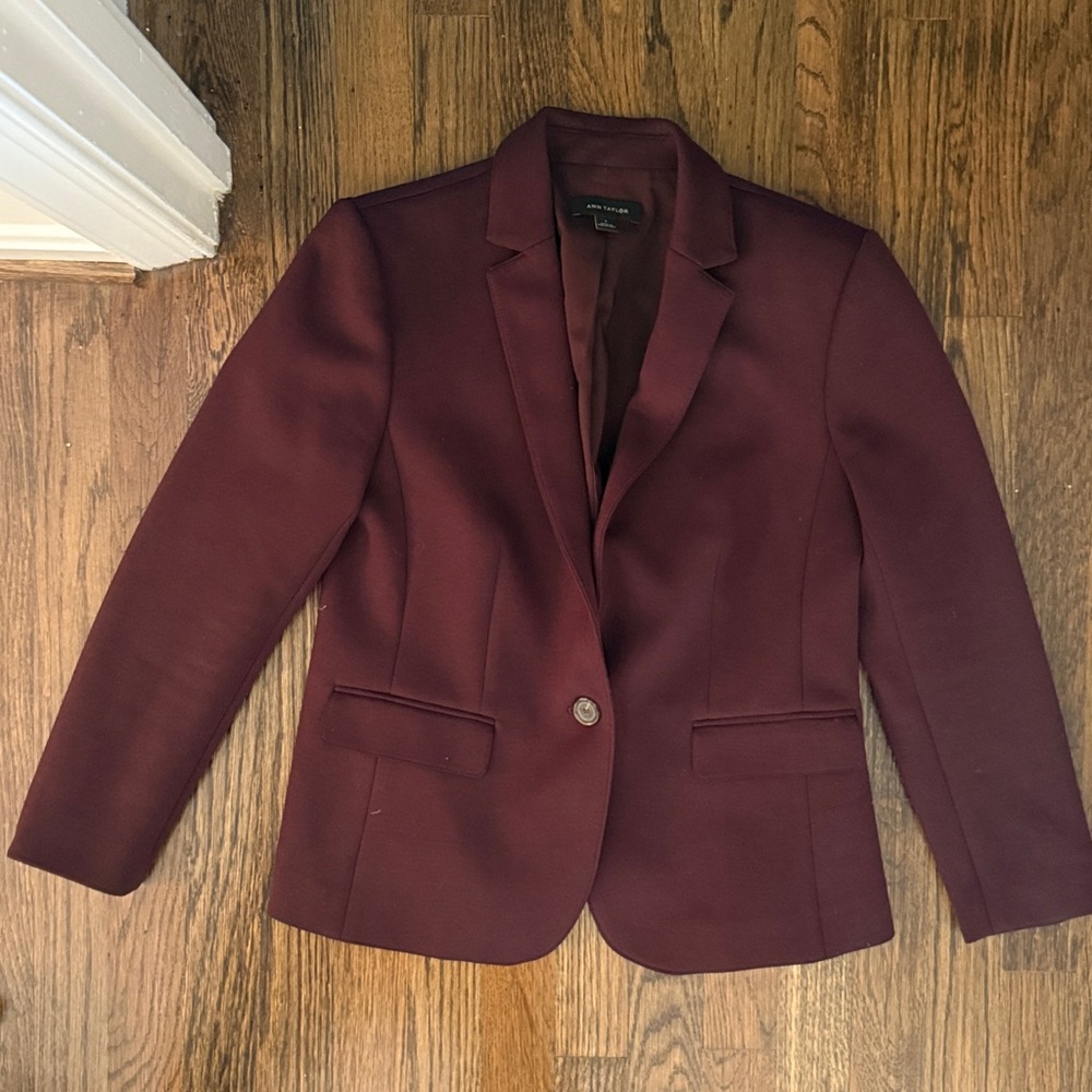 Ann Taylor Deep Burgundy Blazer